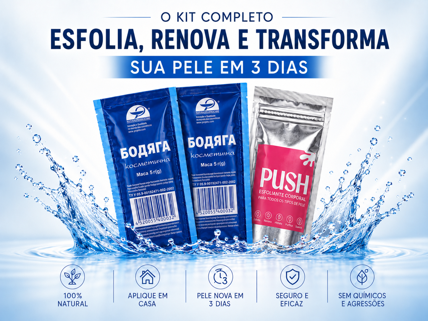 Kit 2 Peelings de Algas Originais com Calmante Pós